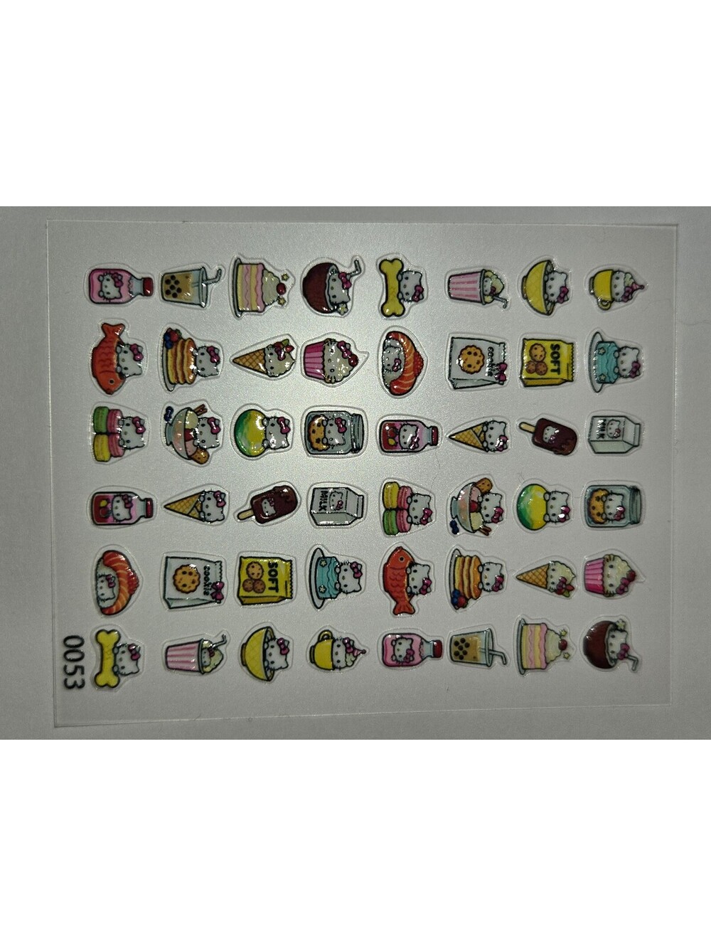 Hello Kitty Food and Character Nail Sticker Sheet O053